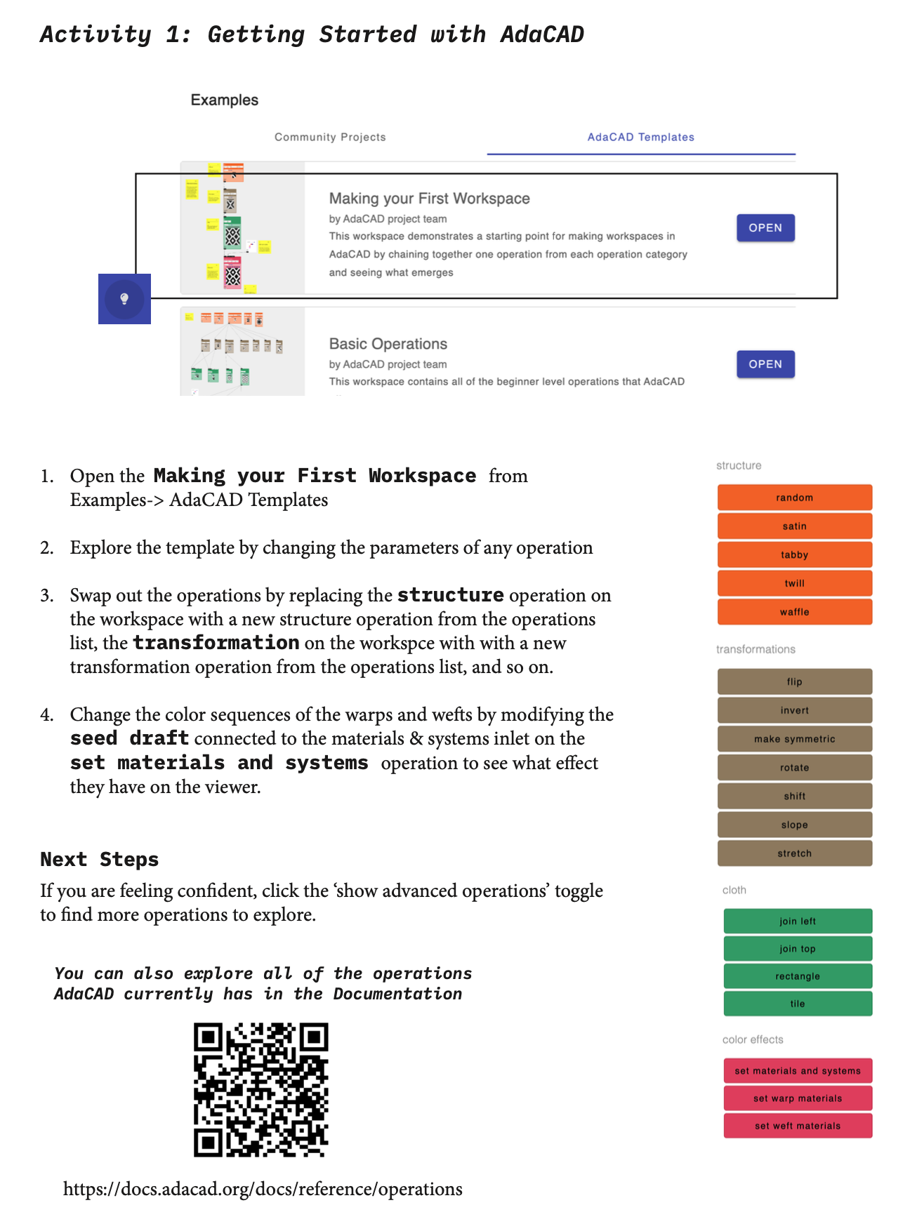 follow along worksheet